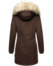 Navahoo Cristal Damen Winterjacke Parka mit Kunstfell D-Schoko Gr.XS