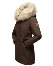 Navahoo Cristal Damen Winterjacke Parka mit Kunstfell D-Schoko Gr.XS