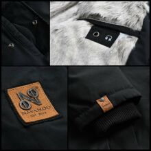 Navahoo Cristal Damen Winterjacke Parka mit Kunstfell D-Schoko Gr.XS