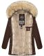 Navahoo Cristal Damen Winterjacke Parka mit Kunstfell D-Schoko Gr.S