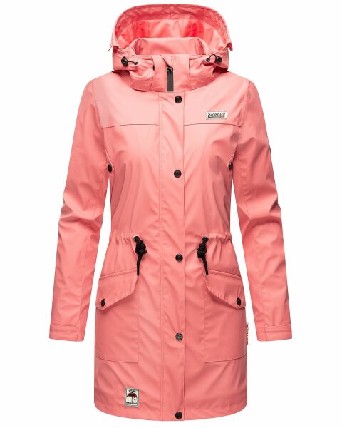 Navahoo Deike Damen Regenjacke Regenmantel lang Teddyfell
