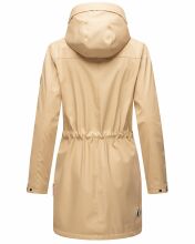 Navahoo Deike Damen Regenjacke Regenmantel lang Teddyfell Beige Größe L - Gr. 40