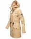 Navahoo Deike Damen Regenjacke Regenmantel lang Teddyfell Beige Größe L - Gr. 40
