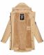 Navahoo Deike Damen Regenjacke Regenmantel lang Teddyfell Beige Größe L - Gr. 40