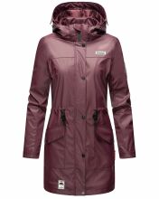 Navahoo Deike Damen Regenjacke Regenmantel lang Teddyfell Wine Gr&ouml;&szlig;e S - Gr. 36