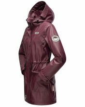 Navahoo Deike Damen Regenjacke Regenmantel lang Teddyfell Wine Gr&ouml;&szlig;e S - Gr. 36