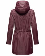 Navahoo Deike Damen Regenjacke Regenmantel lang Teddyfell Wine Gr&ouml;&szlig;e S - Gr. 36