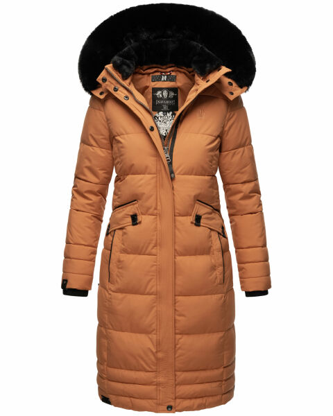 Navahoo Fahmiyaa Damen lange Winterjacke mit Kapuze Cinnamon Größe XS - Gr. 34