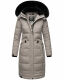 Navahoo Fahmiyaa Damen lange Winterjacke mit Kapuze Zink Grau Größe S - Gr. 36