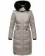 Navahoo Fahmiyaa Damen lange Winterjacke mit Kapuze Zink Grau Größe S - Gr. 36