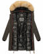Navahoo Halina Damen Winter Steppmantel mit Kunstfell Anthrazit Größe M - Gr. 38