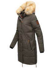 Navahoo Halina Damen Winter Steppmantel mit Kunstfell Anthrazit Größe XXL - Gr. 44