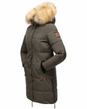 Navahoo Halina Damen Winter Steppmantel mit Kunstfell Anthrazit Größe XXL - Gr. 44