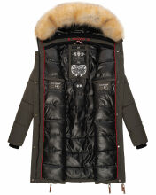 Navahoo Halina Damen Winter Steppmantel mit Kunstfell Anthrazit Größe XXL - Gr. 44