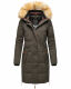 Navahoo Halina Damen Winter Steppmantel mit Kunstfell Anthrazit Größe XXL - Gr. 44