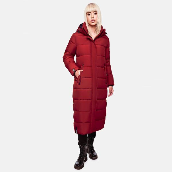 Navahoo Isalie Damen lange Winterjacke gesteppt Blood Red Größe M - Gr. 38