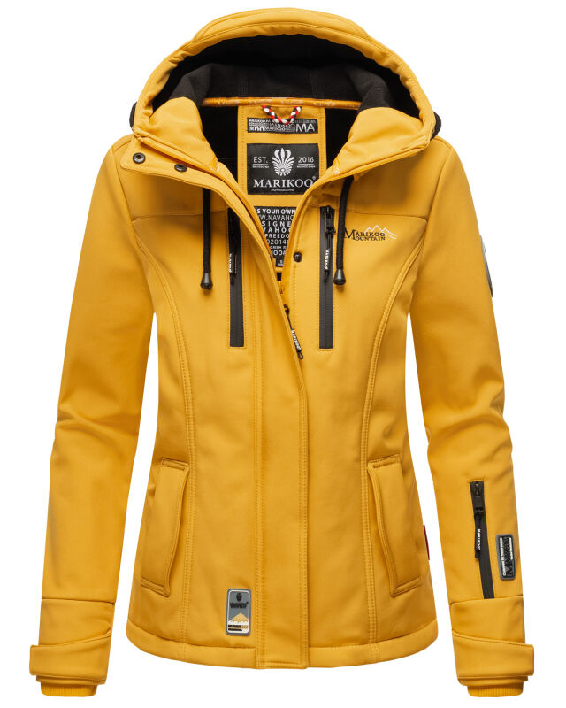 Marikoo Kleine Zicke Damen Softshell Frühling Übergangs Jacke Amber Yellow Größe L - Gr. 40