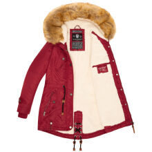 Navahoo LaViva warme Damen Winterjacke mit Teddyfell Blood Red Gr&ouml;&szlig;e S - Gr. 36
