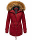 Marikoo La Viva Princess Damen Winterjacke mit Kapuze Blood Red Größe S - Gr. 36