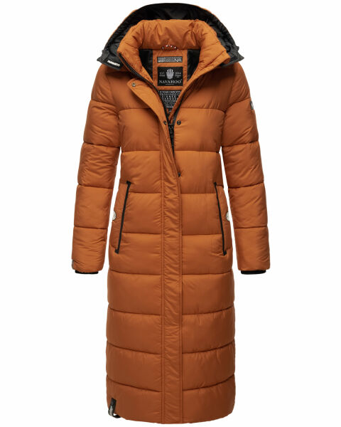 Navahoo Isalie Damen lange Winterjacke gesteppt Cinnamon Größe S - Gr. 36