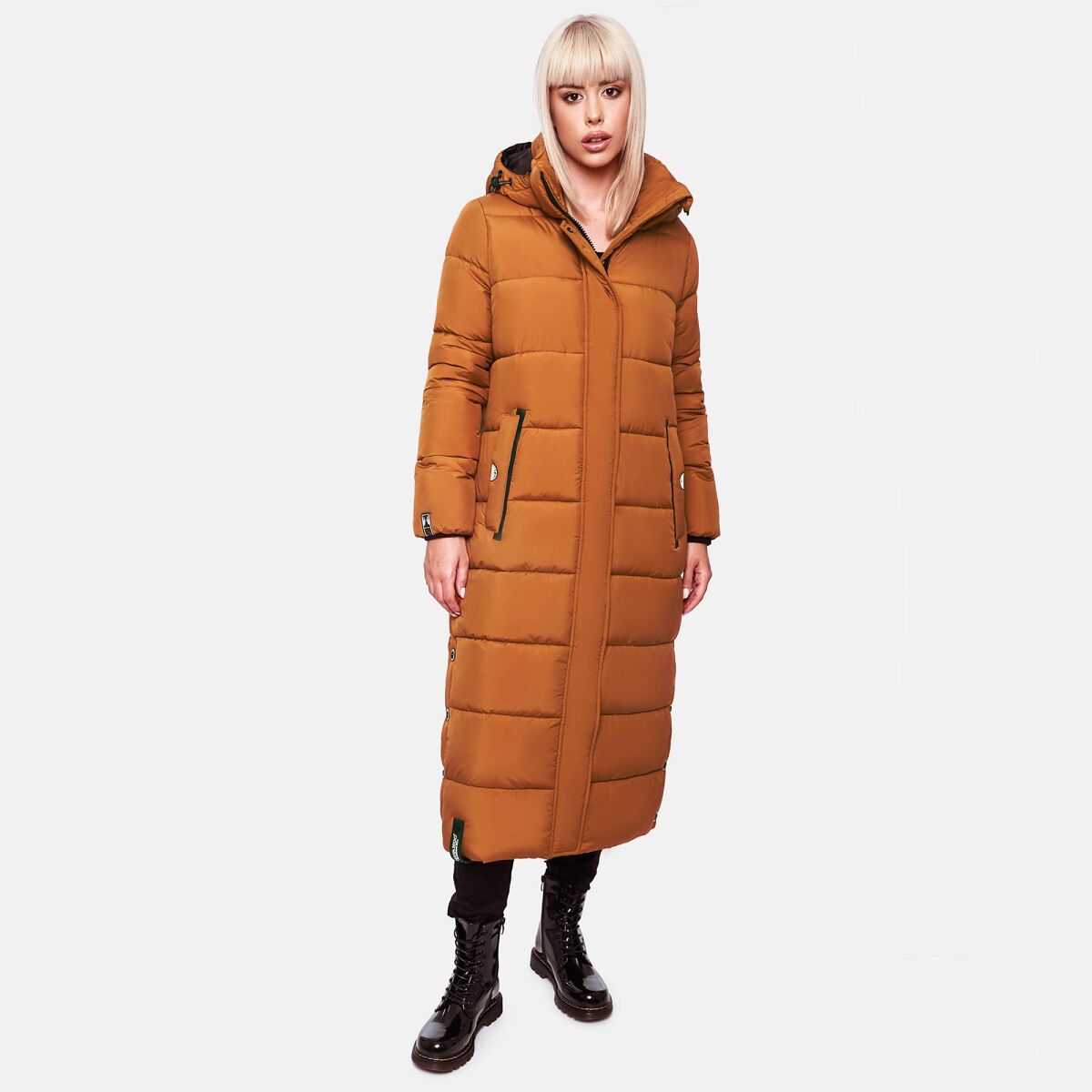 Navahoo Isalie Damen lange Winterjacke gesteppt Cinnamon