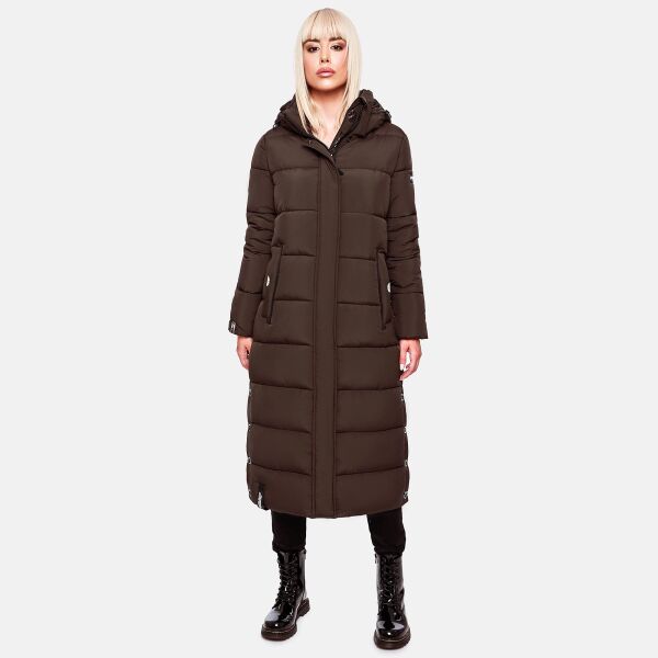 Navahoo Isalie Damen lange Winterjacke gesteppt Dark Choco Größe XL - Gr. 42