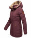 Marikoo warme Damen Steppmantel Winterjacke mit Kapuze Weinrot Größe L - Gr. 40