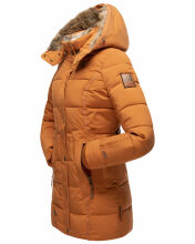 Marikoo warme Damen Steppmantel Winterjacke mit Kapuze Cinnamon Größe S - Gr. 36