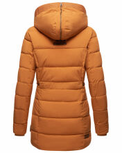 Marikoo warme Damen Steppmantel Winterjacke mit Kapuze Cinnamon Größe S - Gr. 36