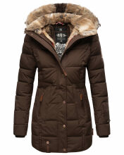 Marikoo warme Damen Steppmantel Winterjacke mit Kapuze...