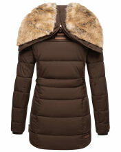 Marikoo warme Damen Steppmantel Winterjacke mit Kapuze Dunkelbraun Größe XL - Gr. 42