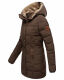 Marikoo warme Damen Steppmantel Winterjacke mit Kapuze Dunkelbraun Größe XL - Gr. 42