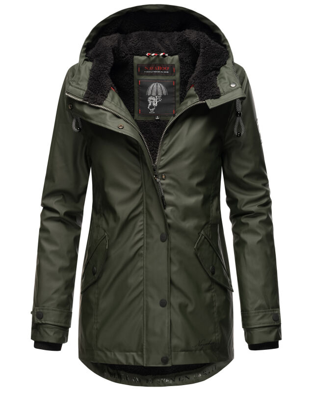 Navahoo Lindraa Damen Regenjacke Dunkel Olive Gr&ouml;&szlig;e XS - Gr. 34