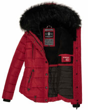 Marikoo Lotus warme Damen Winterjacke gesteppt mit Kunstfell Blood Red Gr&ouml;&szlig;e XS - Gr. 34