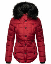 Marikoo Lotus warme Damen Winterjacke gesteppt mit Kunstfell Blood Red Größe S - Gr. 36