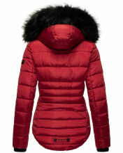 Marikoo Lotus warme Damen Winterjacke gesteppt mit Kunstfell Blood Red Gr&ouml;&szlig;e M - Gr. 38
