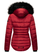 Marikoo Lotus warme Damen Winterjacke gesteppt mit Kunstfell Blood Red Gr&ouml;&szlig;e XXL - Gr. 44