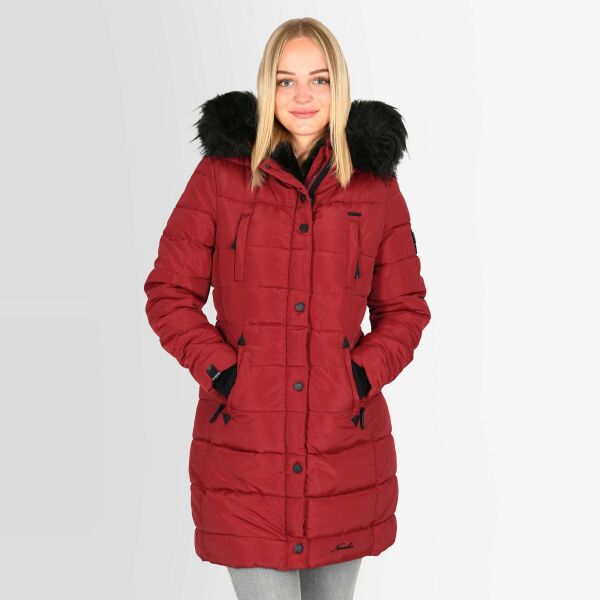 Navahoo Lotusblüte Princess Damen lange Winter Steppjacke Blood Red Größe XXL - Gr. 44