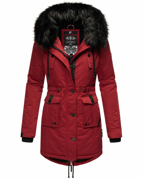 Navahoo Luluna Princess Damen Kunstfell Winterjacke Blood Red Größe M - Gr. 38