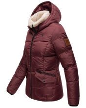 Navahoo Megan Damen Winter Steppacke mit Kapuze Weinrot Größe XS - Gr. 34