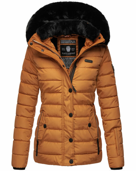 Navahoo Milianaa Winter Jacke Stepp Kurzjacke gefüttert Kapuze Kunstfell Cinnamon Größe S - Gr. 36