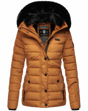 Navahoo Milianaa Winter Jacke Stepp Kurzjacke gefüttert Kapuze Kunstfell Cinnamon Größe S - Gr. 36