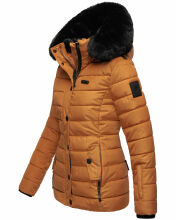 Navahoo Milianaa Winter Jacke Stepp Kurzjacke gefüttert Kapuze Kunstfell Cinnamon Größe S - Gr. 36