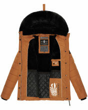 Navahoo Milianaa Winter Jacke Stepp Kurzjacke gefüttert Kapuze Kunstfell Cinnamon Größe S - Gr. 36