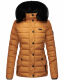Navahoo Milianaa Winter Jacke Stepp Kurzjacke gefüttert Kapuze Kunstfell Cinnamon Größe S - Gr. 36