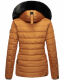 Navahoo Milianaa Winter Jacke Stepp Kurzjacke gefüttert Kapuze Kunstfell Cinnamon Größe S - Gr. 36