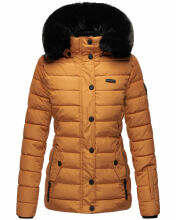 Navahoo Milianaa winter jacket quilted jacket lined hood faux fur  Größe L - Gr. 40
