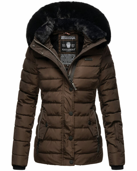 Navahoo Milianaa winter jacket quilted jacket lined hood faux fur  Größe S - Gr. 36