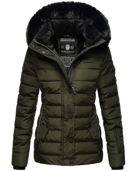 Navahoo Milianaa winter jacket quilted jacket lined hood faux fur  Größe XS - Gr. 34