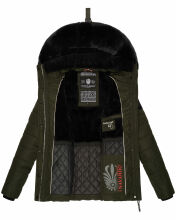 Navahoo Milianaa winter jacket quilted jacket lined hood faux fur  Größe S - Gr. 36